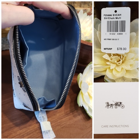 *1 left!* NEW Coach Bumble Bee Cosmetic Case - Picture 3 of 5